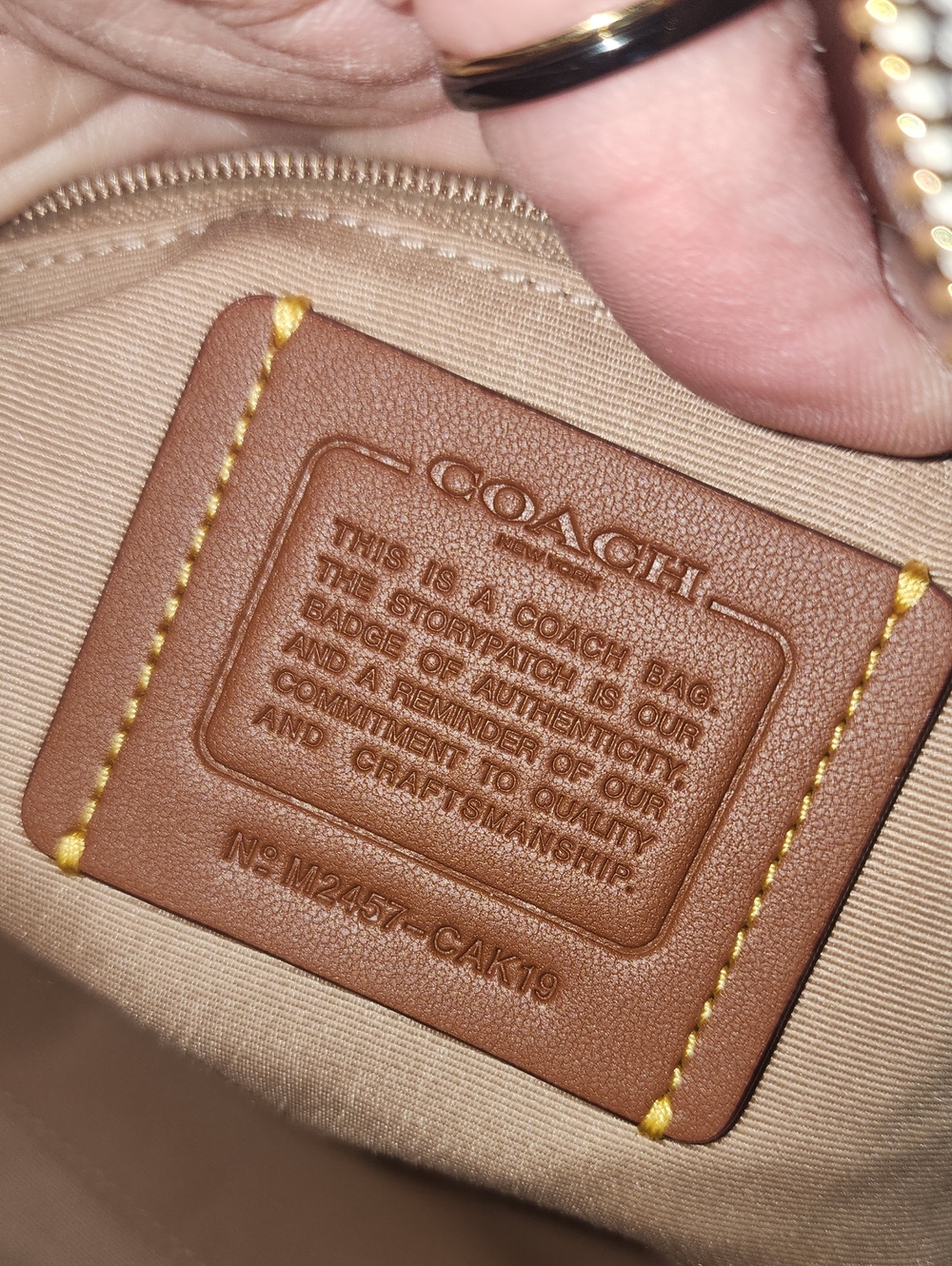 COACH White Pebbled Leather Rowan Sketch NYC Print Satchel Style CAK19 NEW - Picture 12 of 16